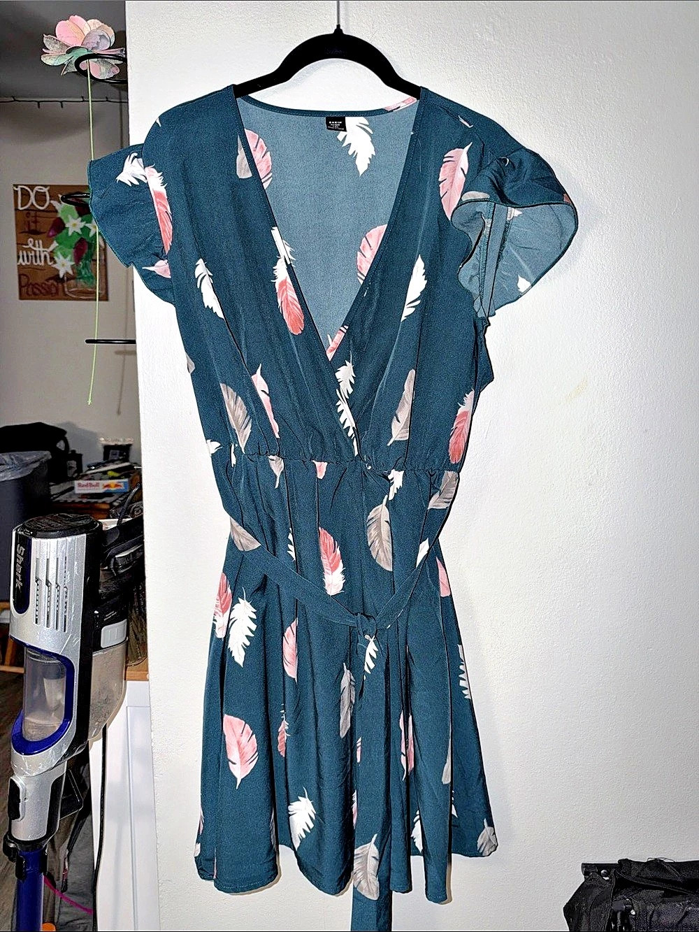SHEIN Feather Print Mini Dress
